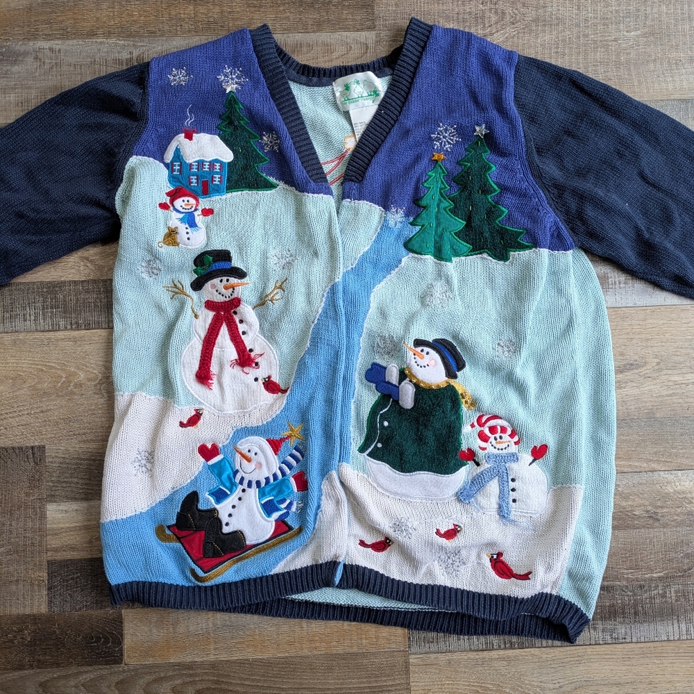Vintage Christmas Sweater, Women's Large